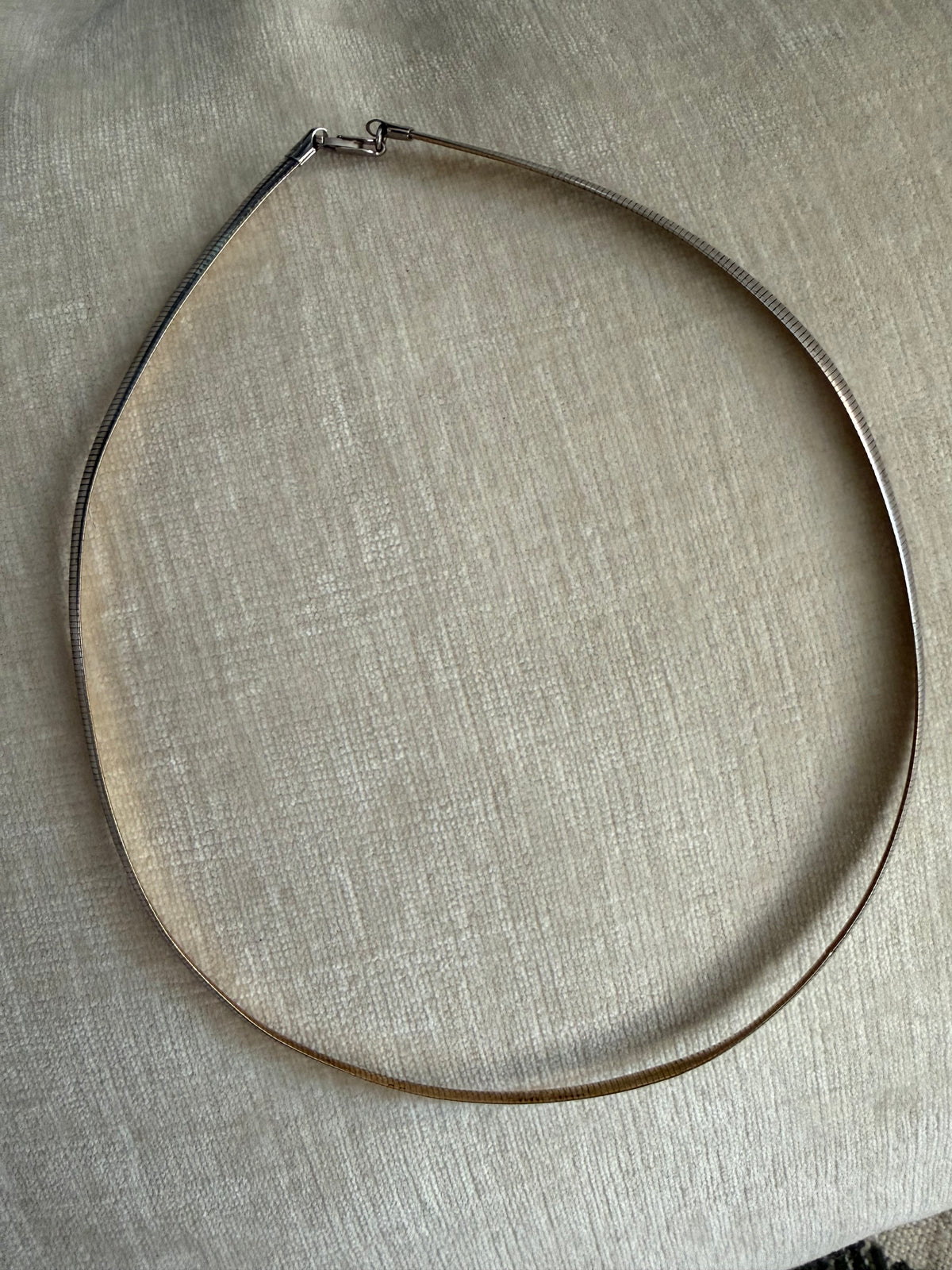 Sterling Silver and Gold Plate Reversible Two Sided Omega Collar 17”