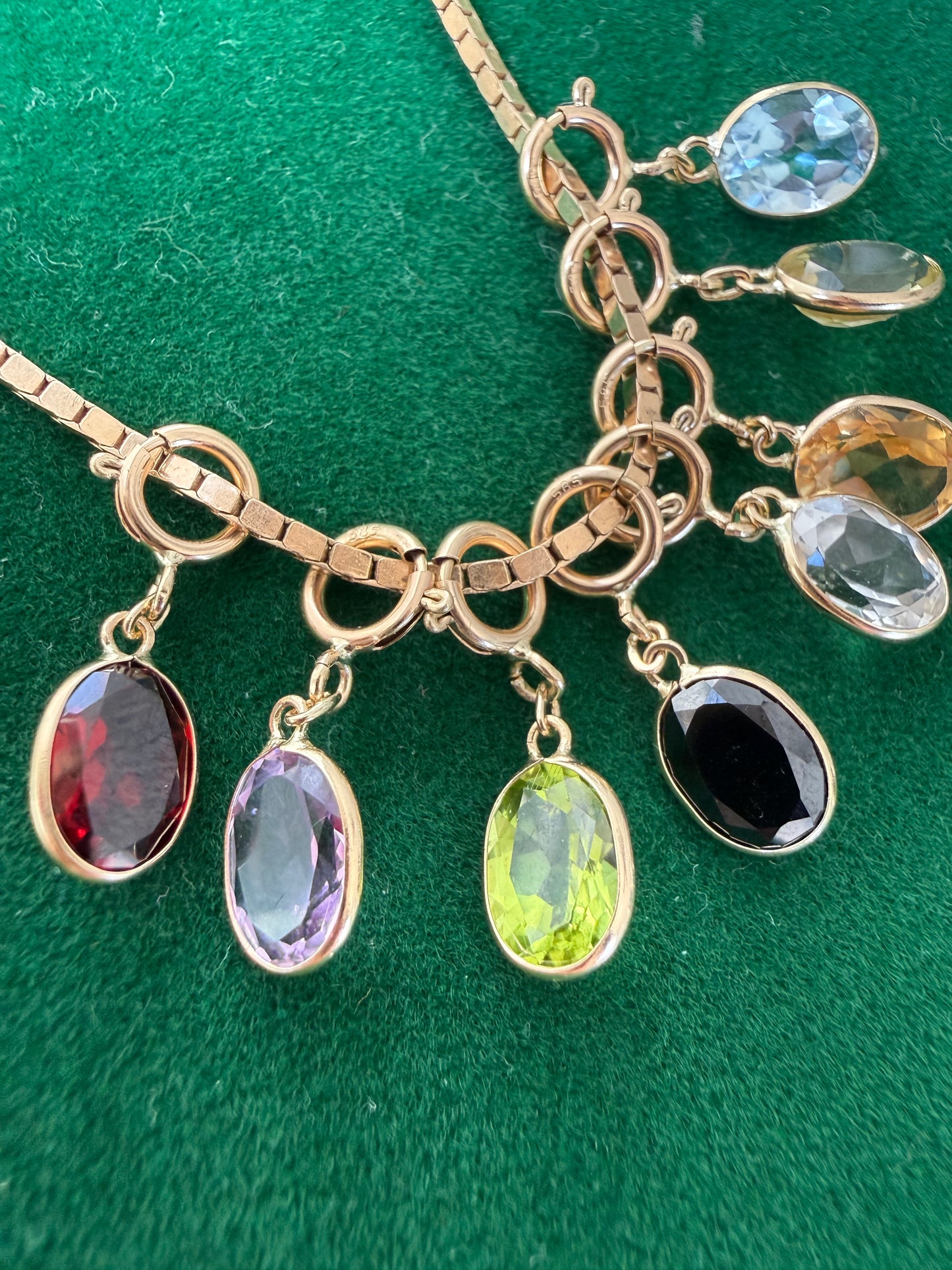 14k Jellybean Charm in Amethyst, Garnet, Peridot, Spinel, Prasiolite, Quartz, Topaz, and Sapphire