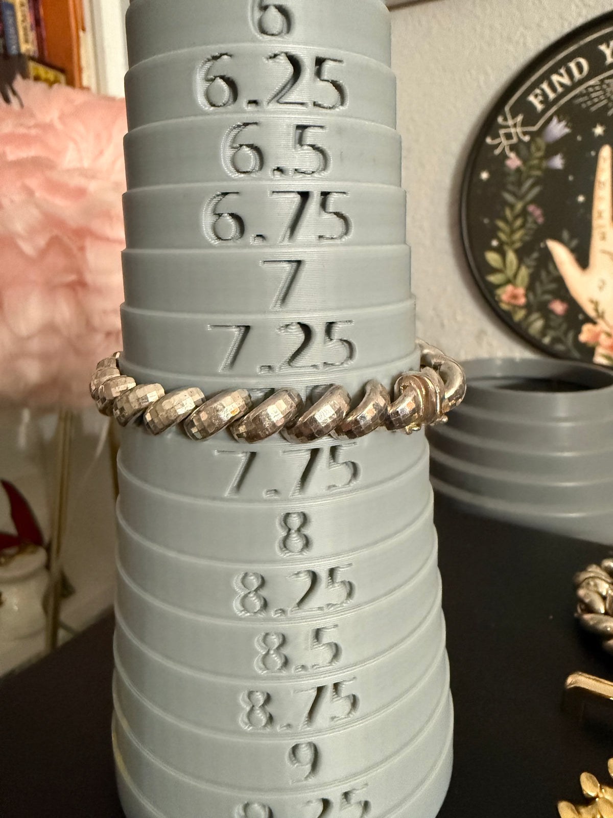 Vintage sterling silver disco cut San Marco bracelet