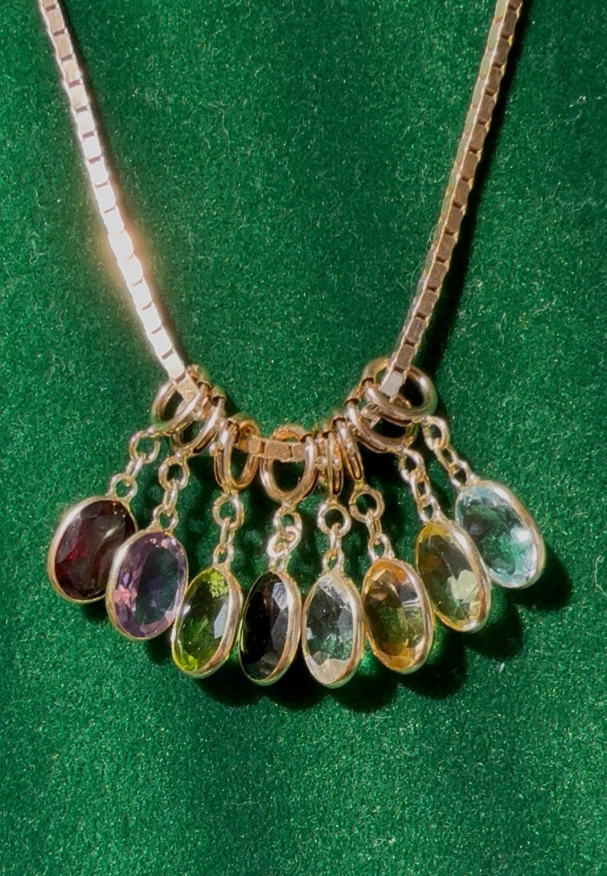14k Jellybean Charm in Amethyst, Garnet, Peridot, Spinel, Prasiolite, Quartz, Topaz, and Sapphire