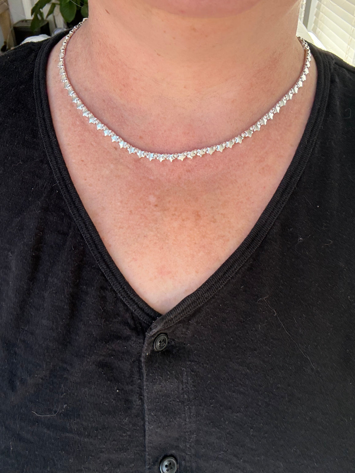 Pre-Order Sterling Silver Star and Bead Ball Chain Necklace or Bracelet
