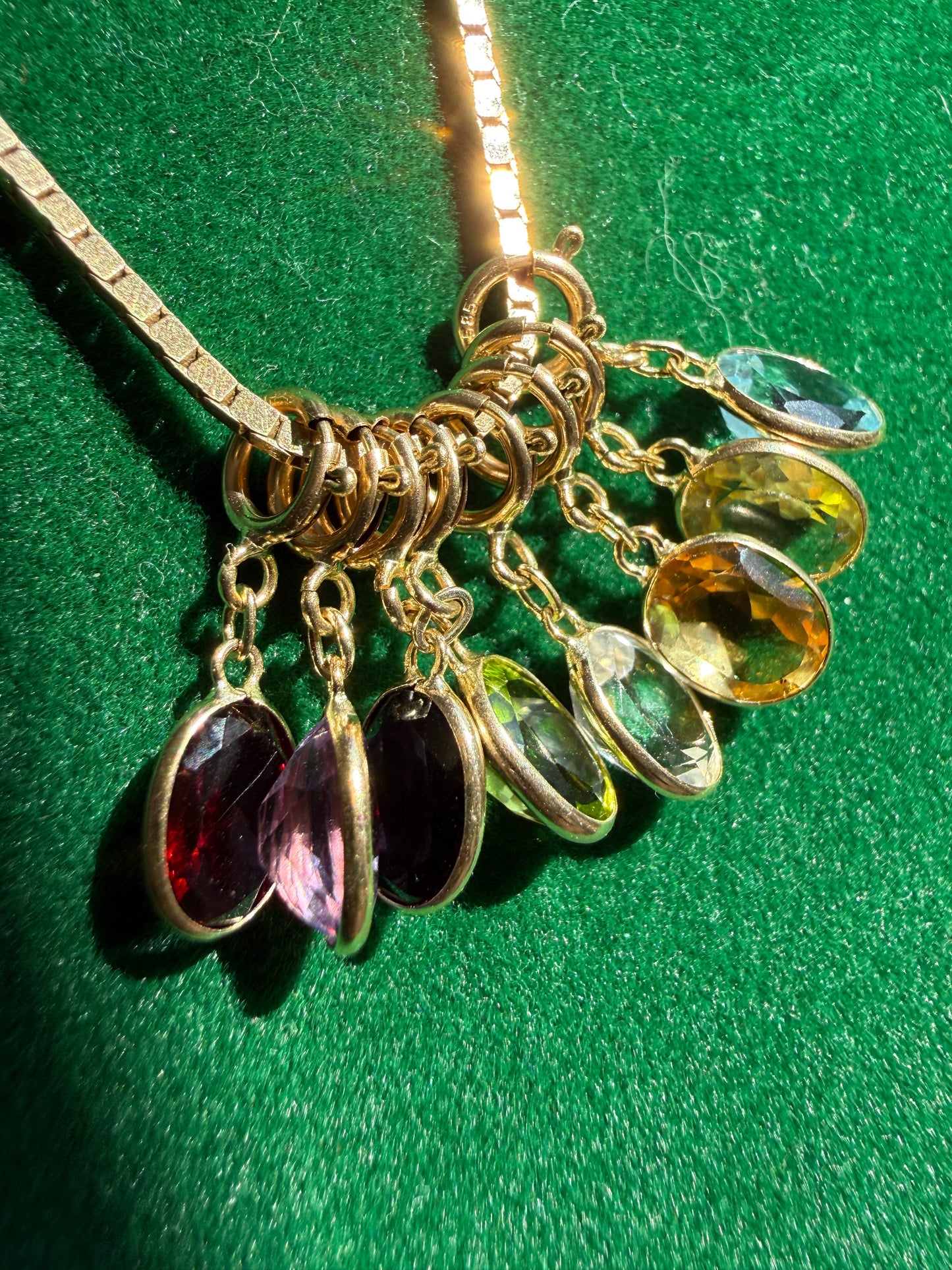 14k Jellybean Charm in Amethyst, Garnet, Peridot, Spinel, Prasiolite, Quartz, Topaz, and Sapphire