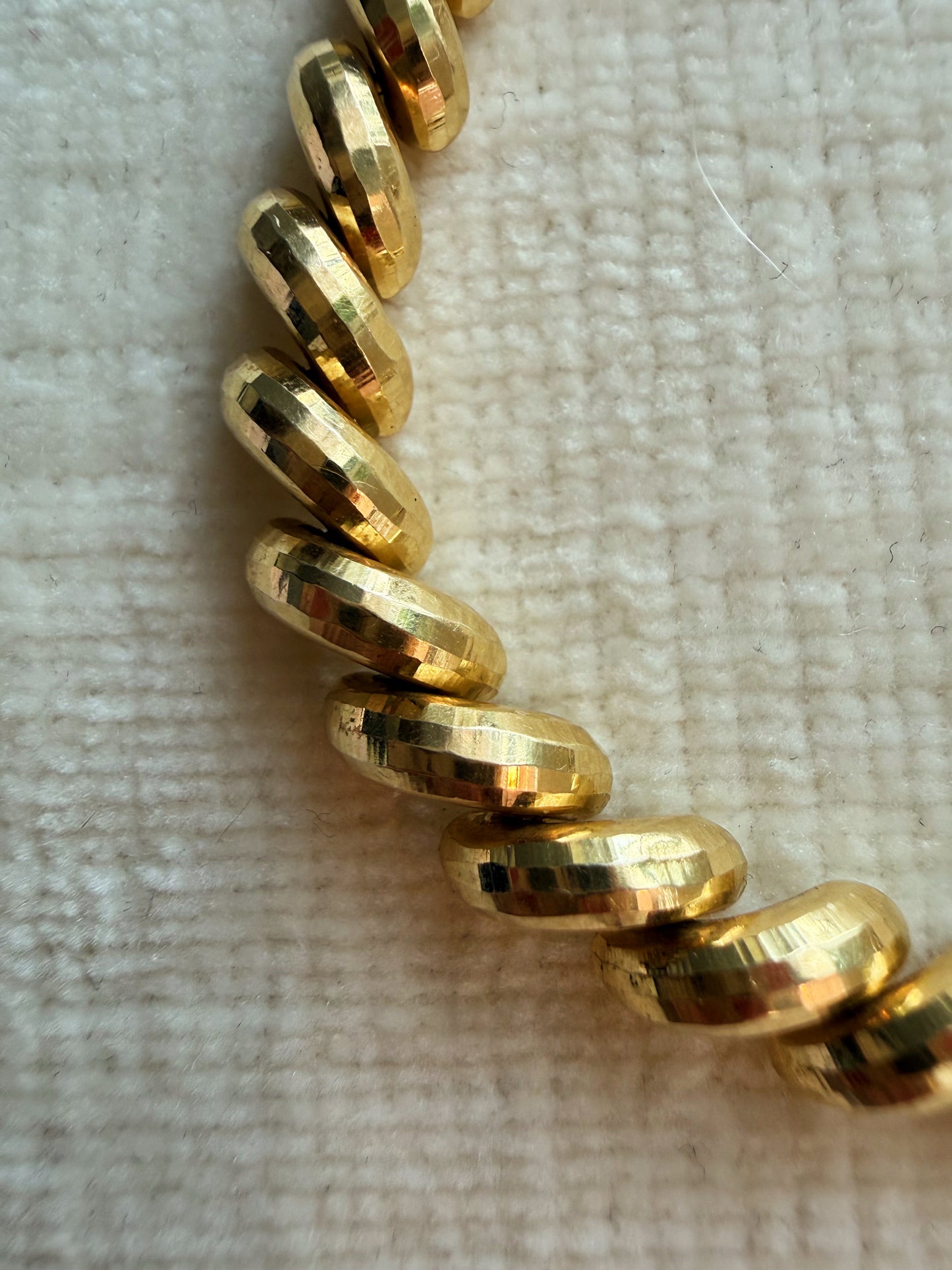 Vintage 14k yellow gold disco cut San Marco bracelet 6.75”