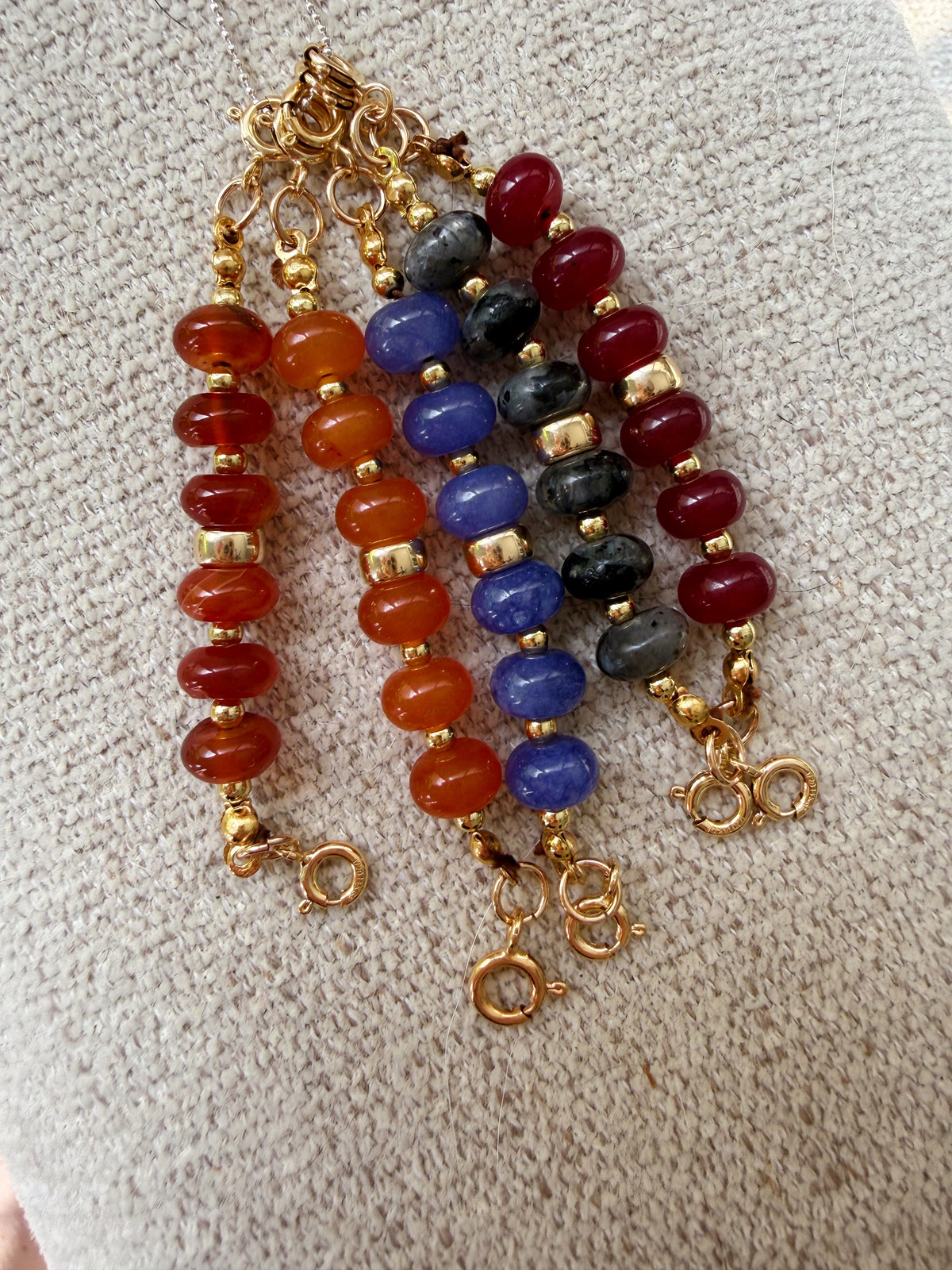 Elevated Candy Necklace Extenders/Connectors - Genuine Gemstone and Gold Filled Beads