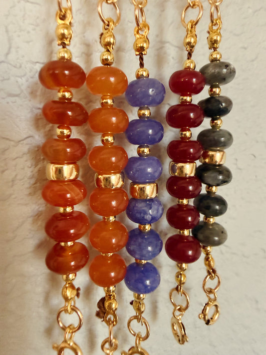 Elevated Candy Necklace Extenders/Connectors - Genuine Gemstone and Gold Filled Beads