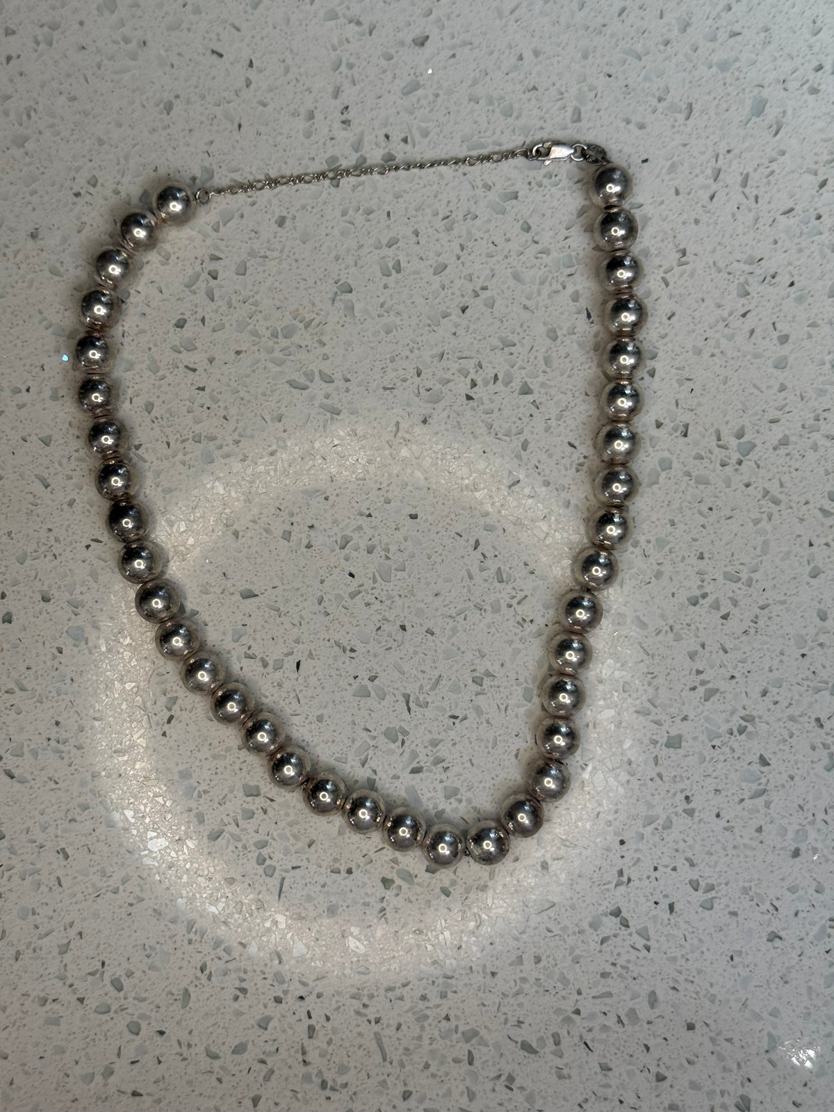 Vintage sterling silver Milor ball chain necklace 18”