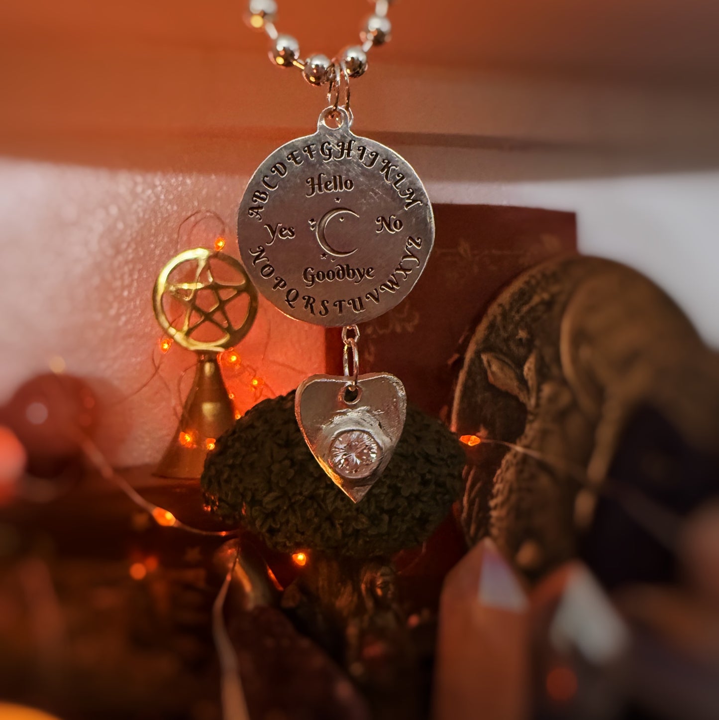 Handmade Sterling Silver Ouija Board and Planchette Charms