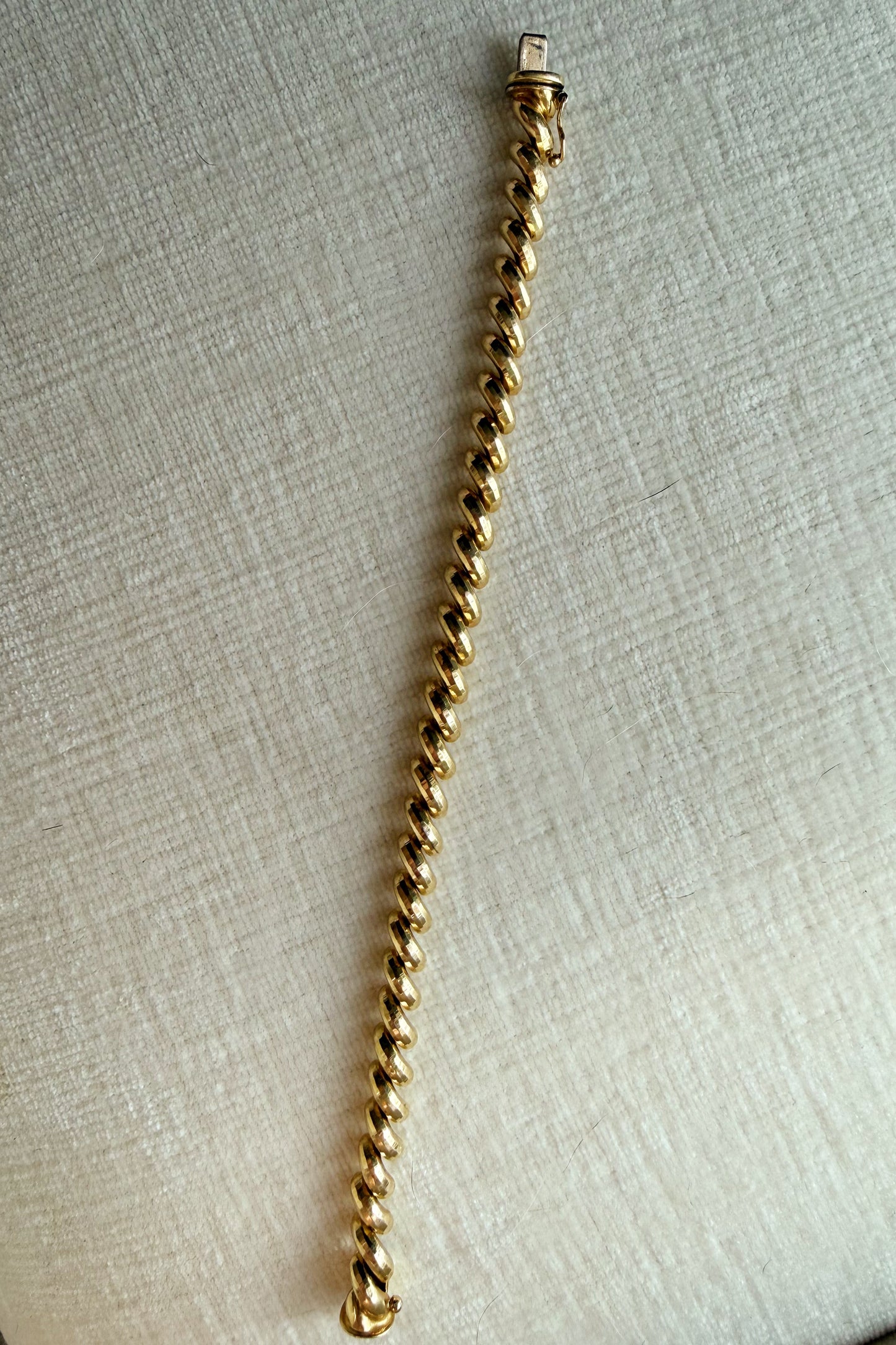 Vintage 14k yellow gold disco cut San Marco bracelet 6.75”