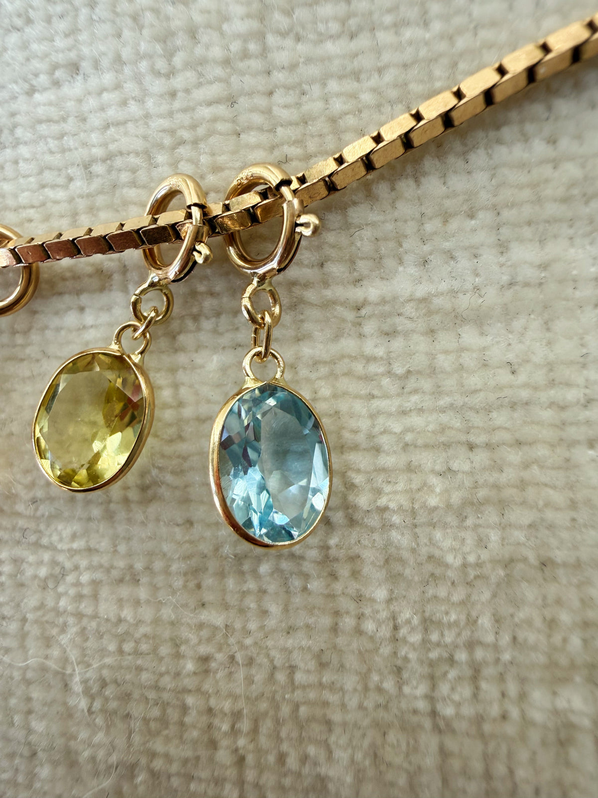 14k Jellybean Charm in Amethyst, Garnet, Peridot, Spinel, Quartz, Topaz, and Sapphire