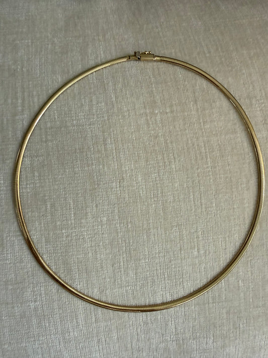 10k yellow gold omega collar necklace 17.5”