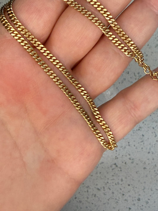 14k vintage 3mm flat curb chain 18”
