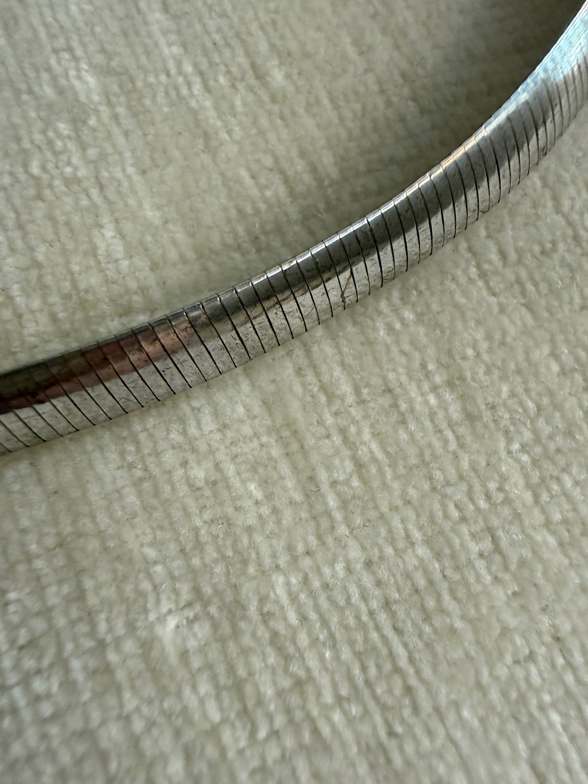 Sterling Silver and Gold Plate Reversible Two Sided Omega Collar 17”