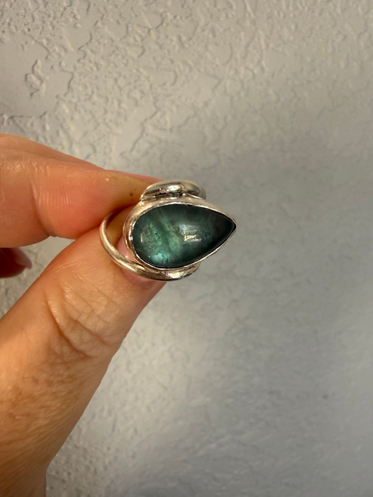 Blue Flourite Sterling Silver Ring size 4.5