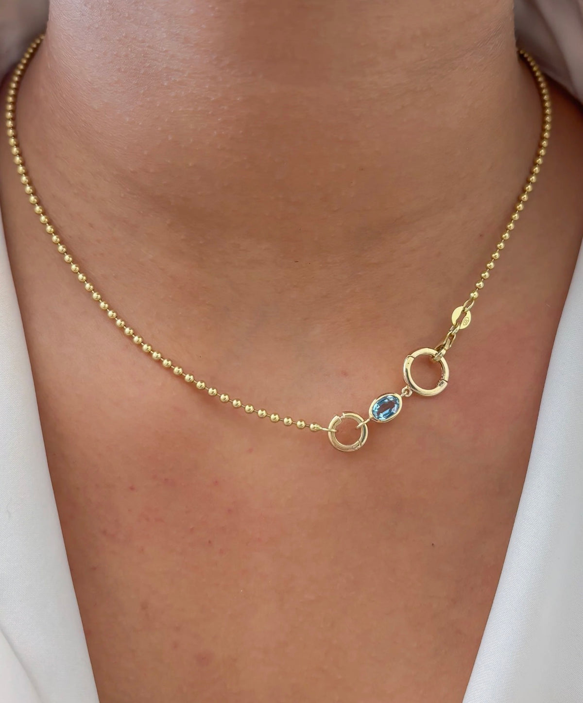 14k aquamarine connector