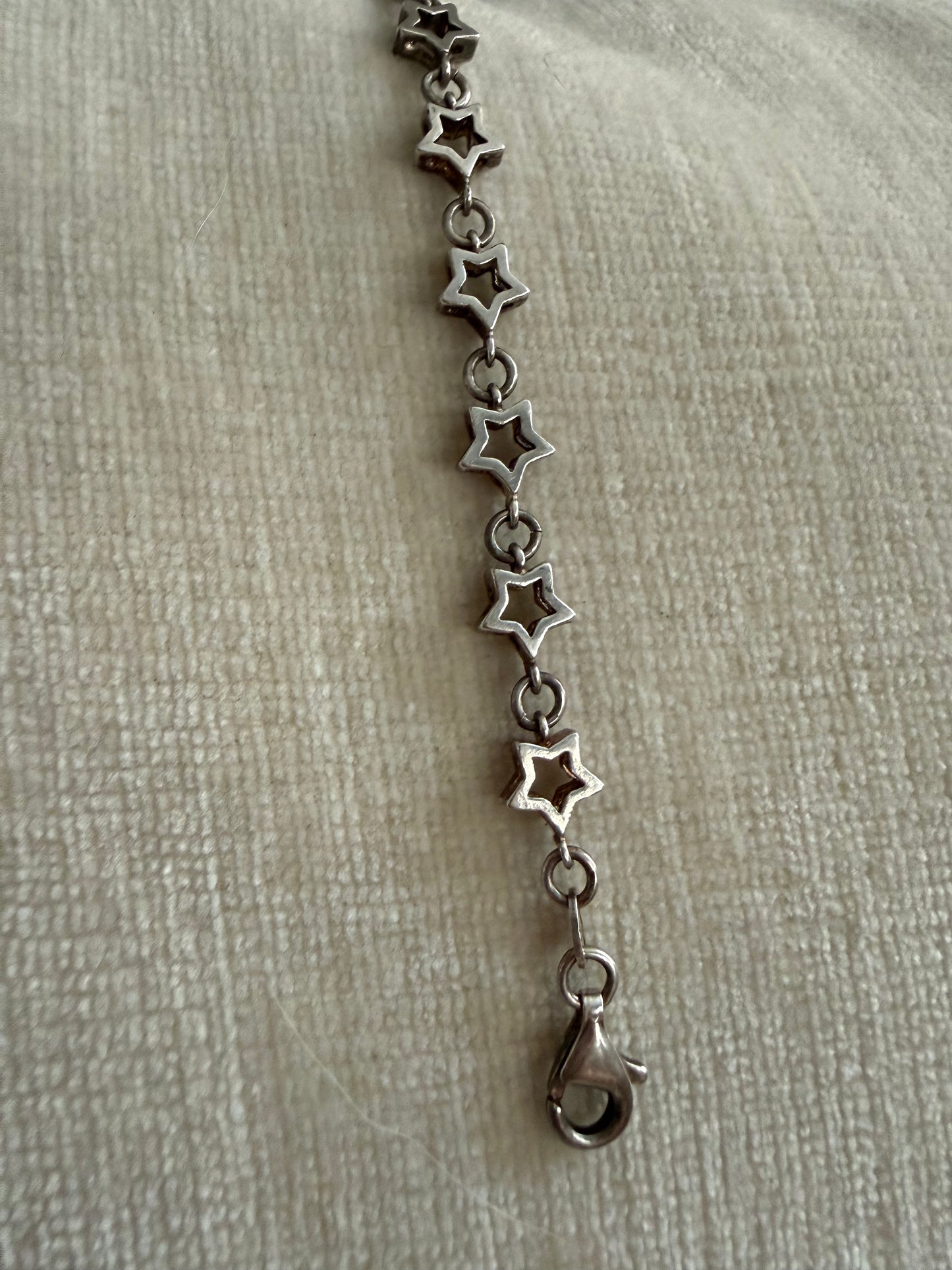 Sterling Silver Star Chain Bracelet 7”