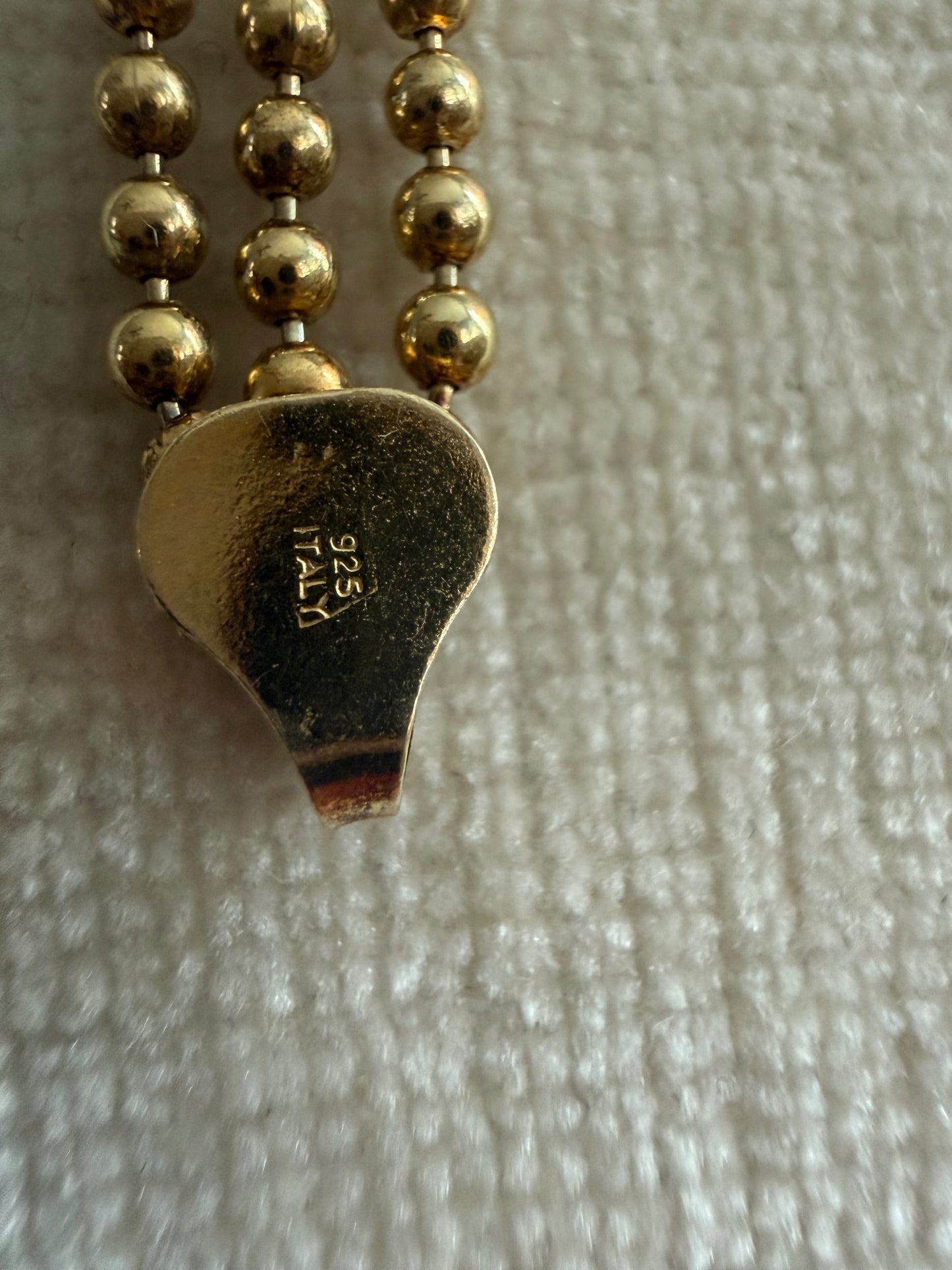 Gold over Sterling Silver 3 Strand Ball Bead Bracelet 7.5”