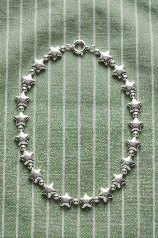 Pre-Order Sterling Silver Star and Bead Ball Chain Necklace or Bracelet