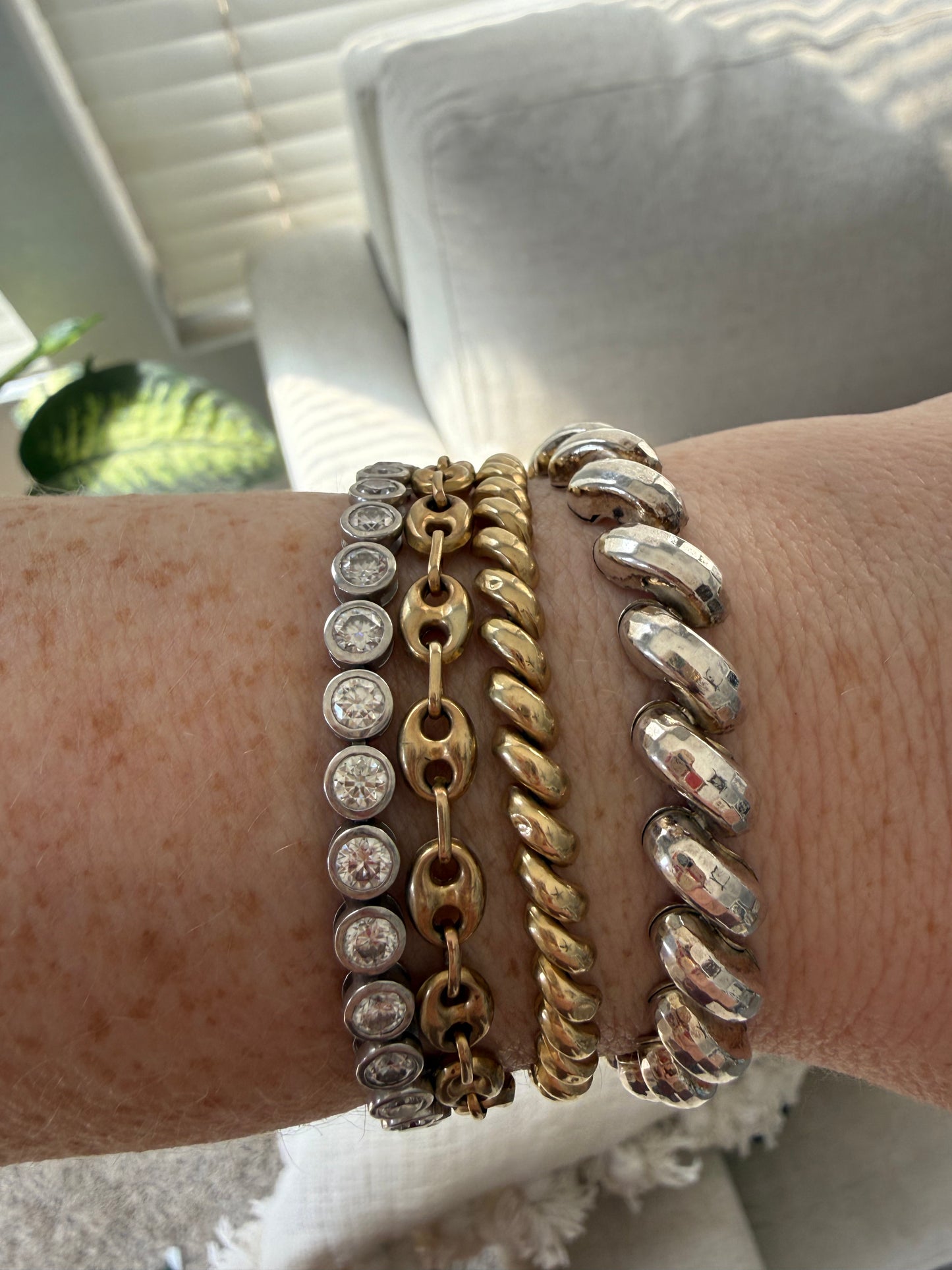 Vintage disco cut San Marco bracelet sterling silver