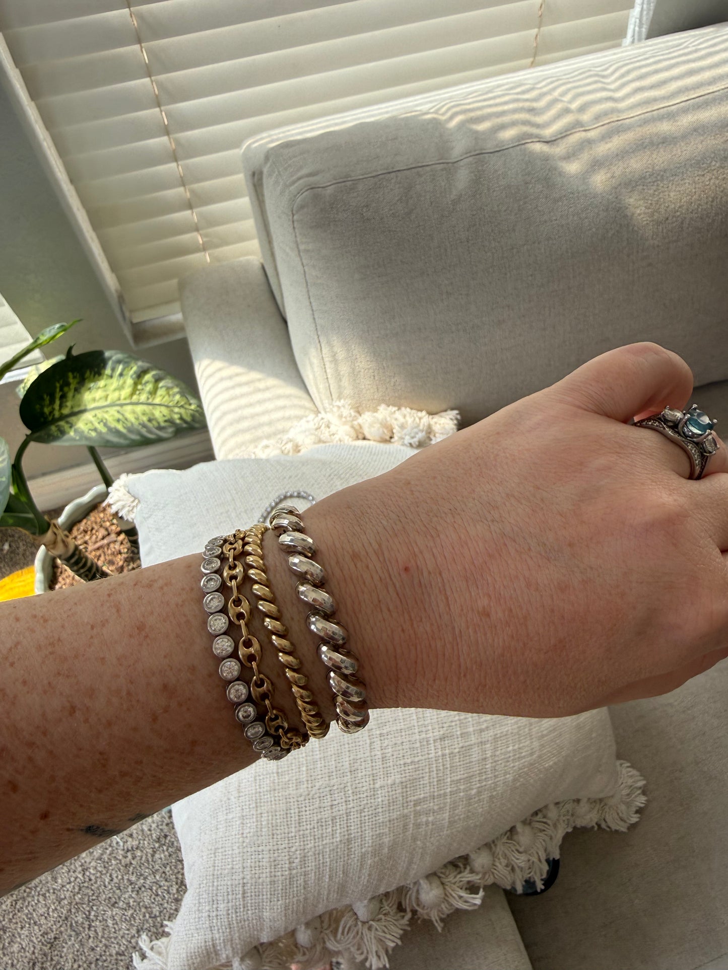 Vintage disco cut San Marco bracelet sterling silver