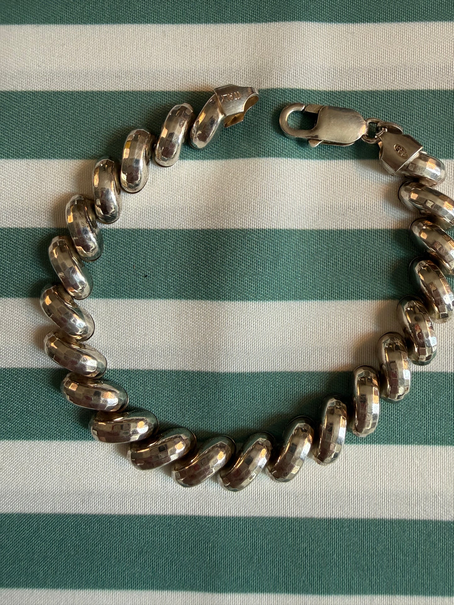 Vintage disco cut San Marco bracelet sterling silver
