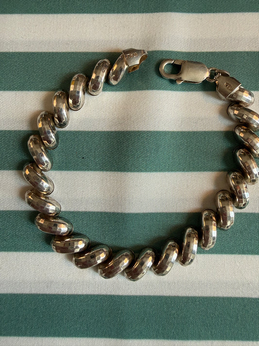 Vintage disco cut San Marco bracelet sterling silver