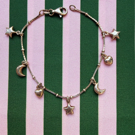 Hearts Stars and the Moon Bracelet