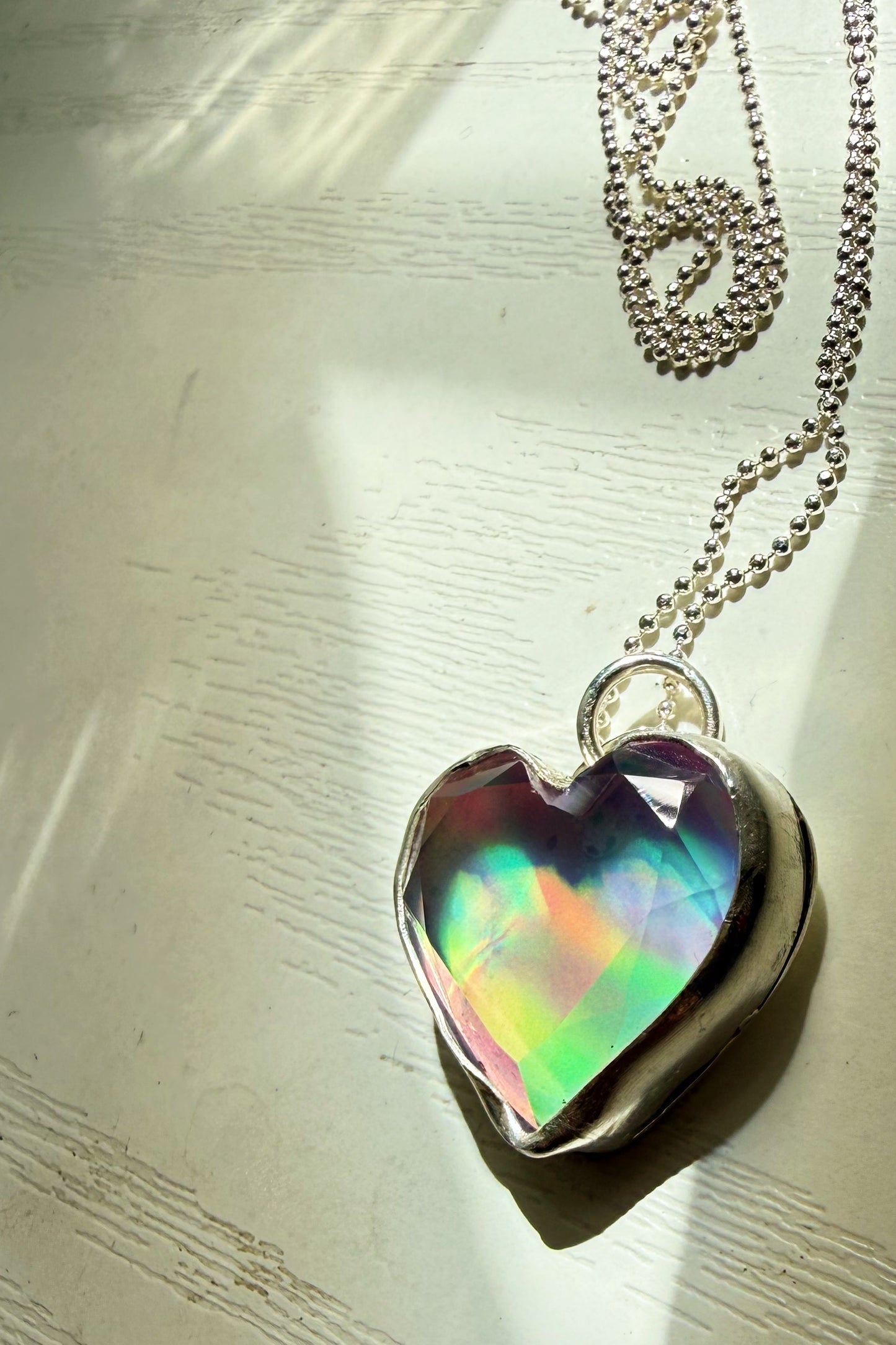 Aurora Opal Sterling Silver Charm in Heart or Star