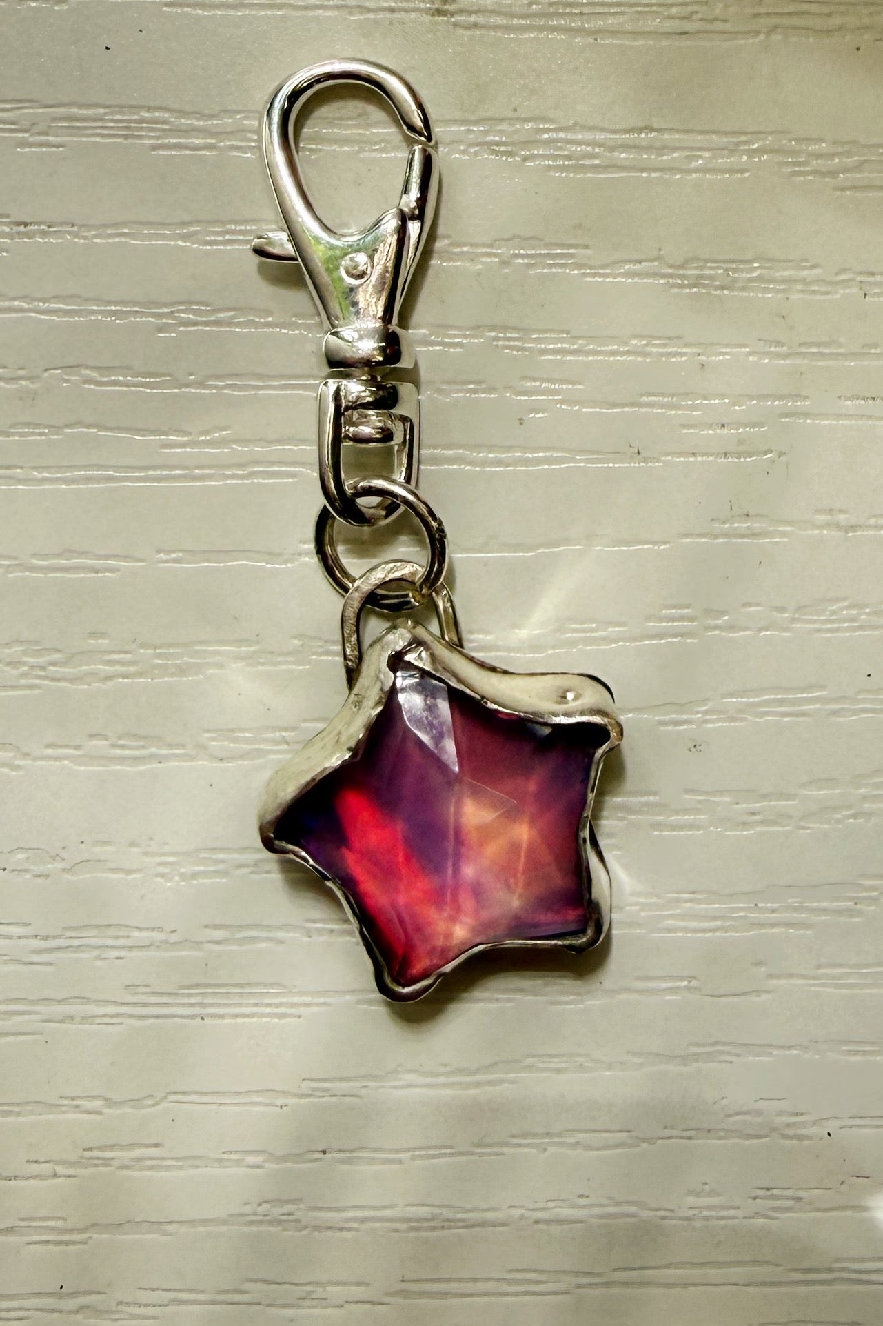 Aurora Opal Sterling Silver Charm in Heart or Star