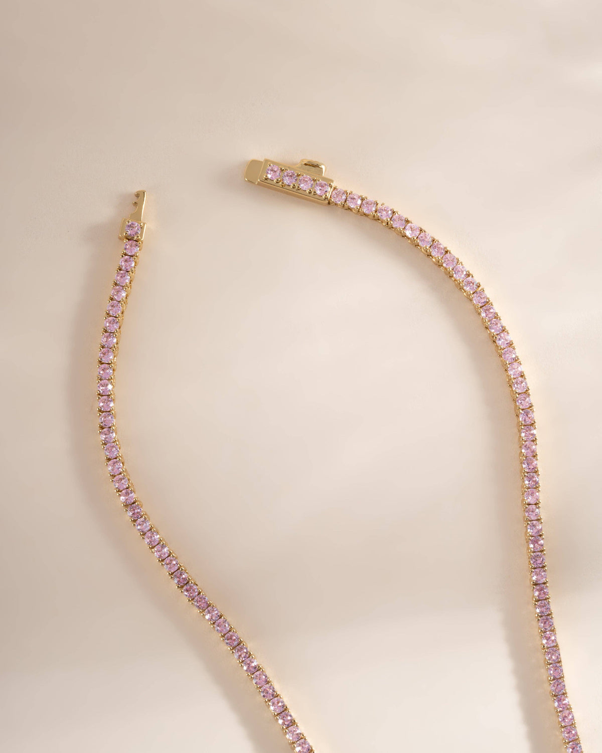 Pink Tennis Necklace
