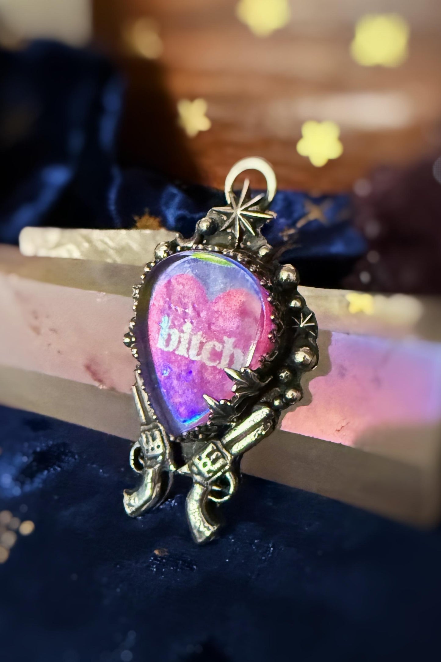 Irridescent Celestial Western Bitch Necklace in .925 sterling silver