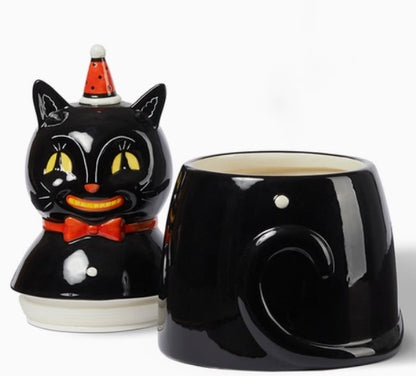 Johanna Parker Carnival Cottage Black Cat Cookie Jar