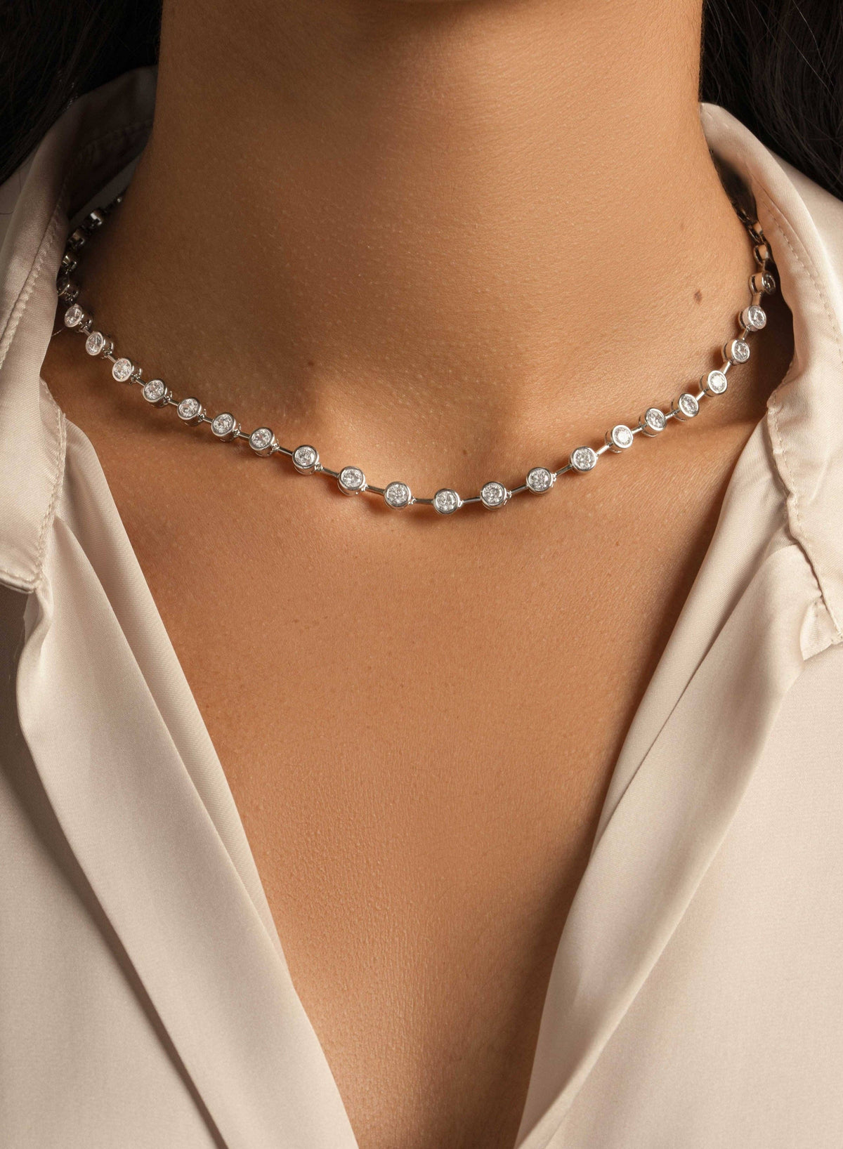 Icon Bezel Tennis Necklace