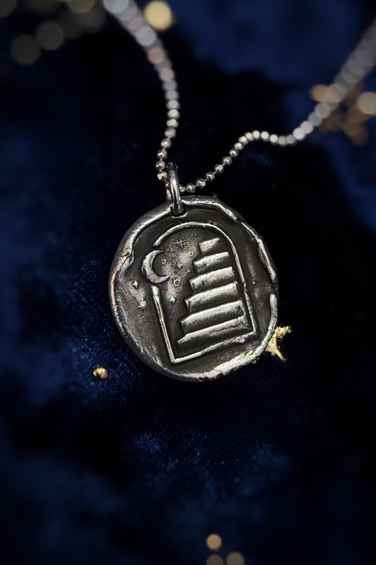 Fine Silver Stairway to the Moon Pendant Necklace: Good Luck Charm